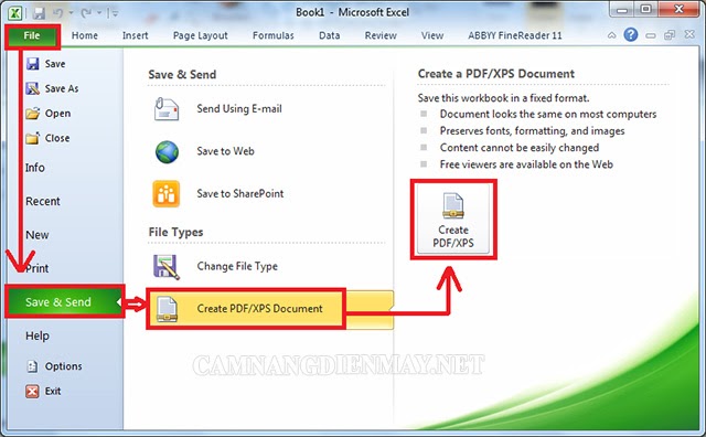 Chuyển Excel sang PDF qua Mocrosoft mà không cần phần mềm 