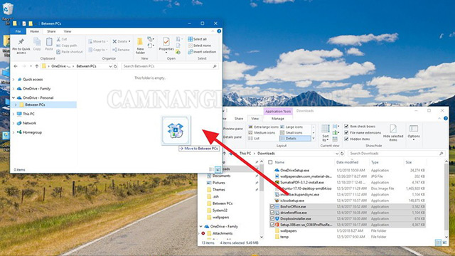 Kéo thả hoặc copy tập tin vào thư mục OneDrive