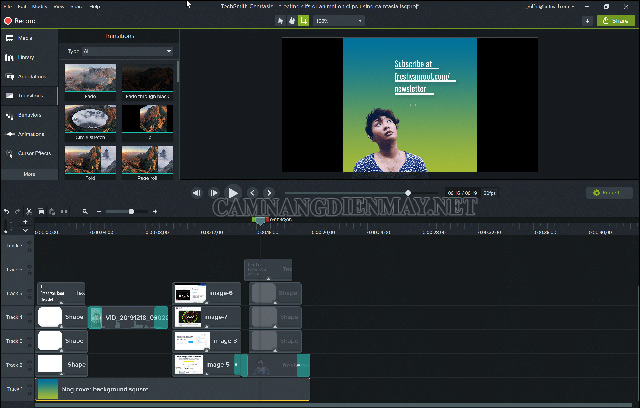 Phần mềm ghép nhạc vào video Camtasia studio