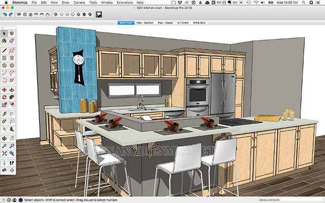 Sketchup - tích hợp các tính năng hỗ trợ thiết kế nhà 
