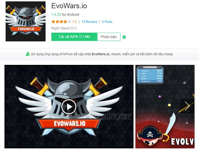 Giao diện trò chơi Evowars tại các app tải ứng dụng