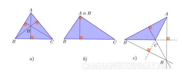 Cách xác định trực tâm tam giác tù